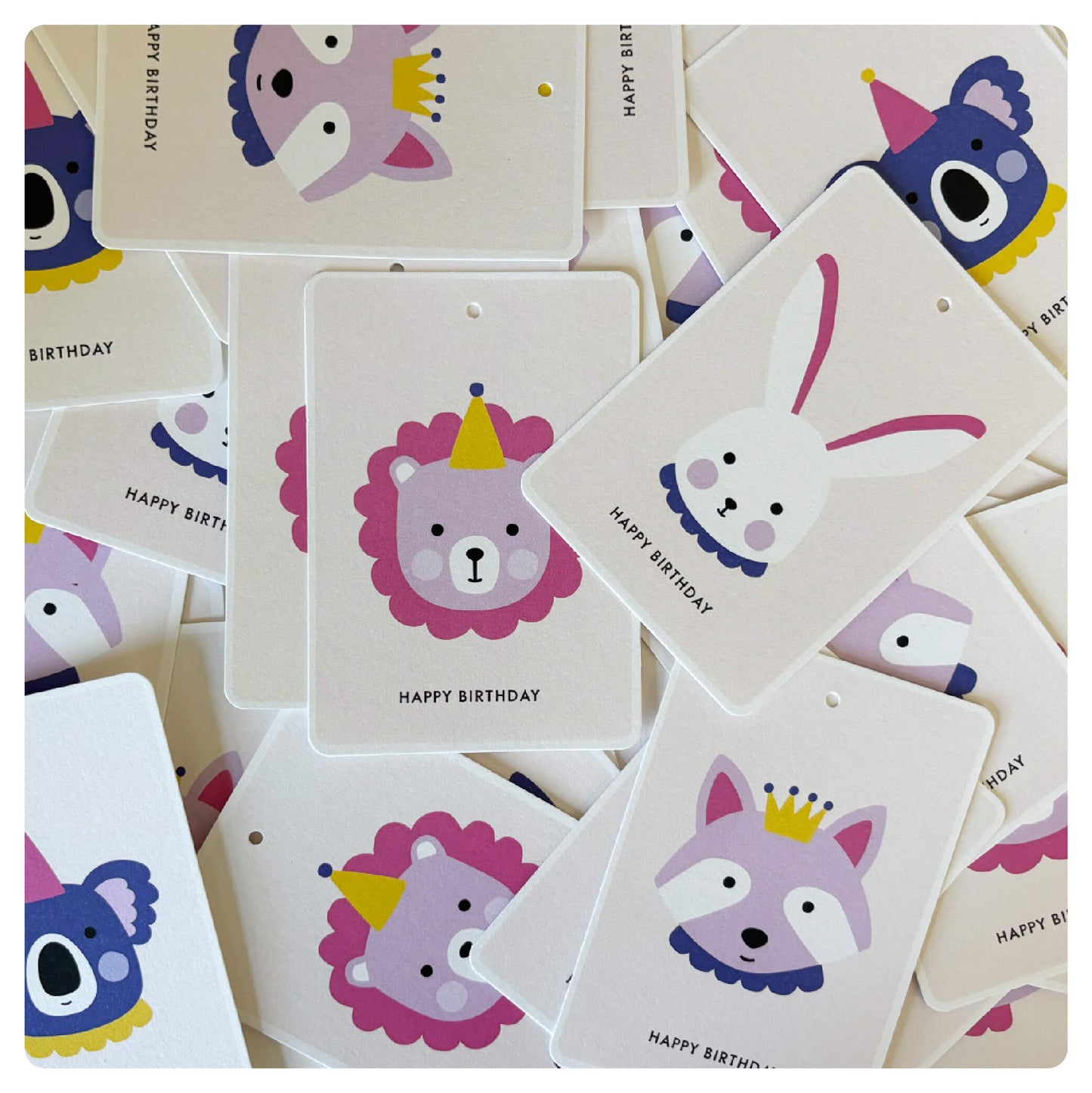 Animal Birthday Tags (Berry Burst)